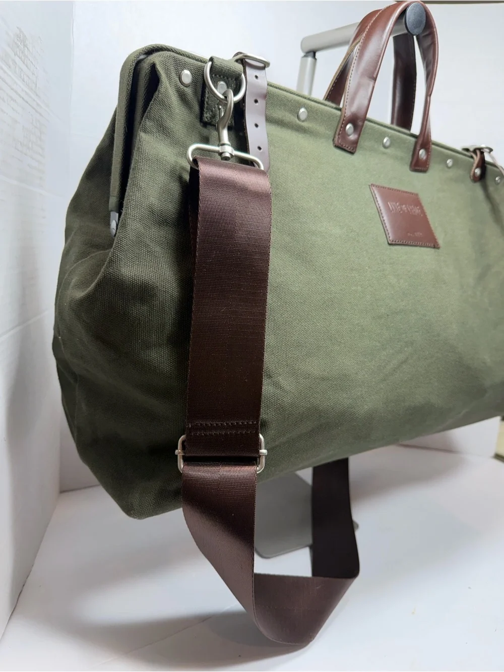 Line of Trade Canvas Weekender Bag Olive Green
